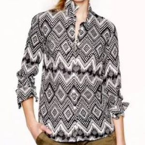 J. Crew Ikat Linen button down